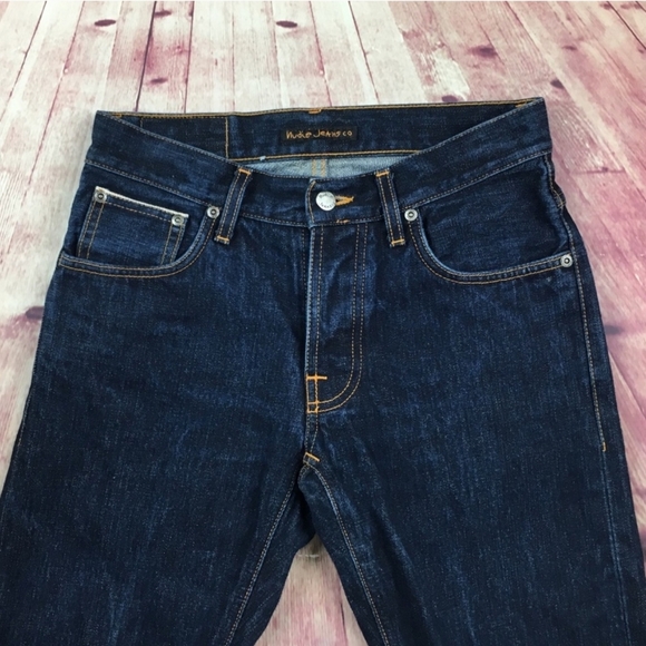 🐞NUDIE JEANS Grim Tim Dry Edged Selvage denim 28/26 Unisex (make an Offer!!) - Picture 2 of 8